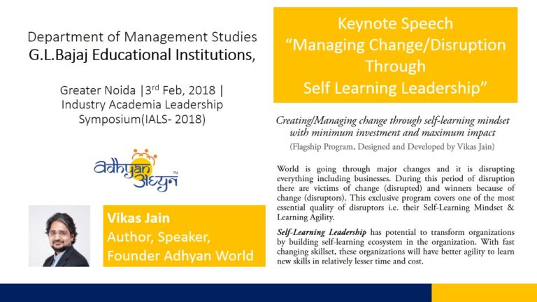 Event | Managing Change/Disruption through Self-Learning Leadership